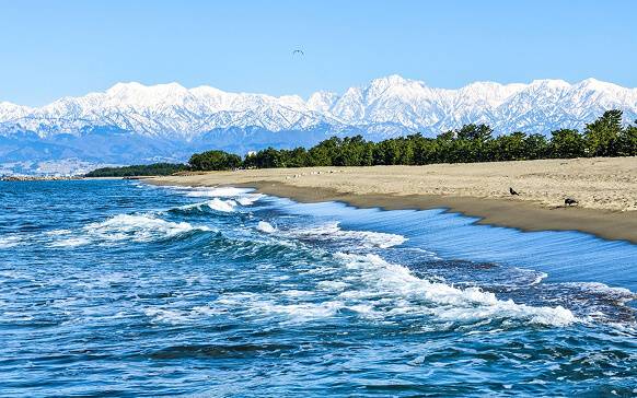 Coastline of Toyama Bay along the Sea of Japan