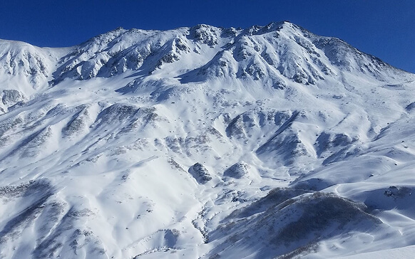 Snow-covered peaks of the Tateyama Mountain Range, part of the Northern Alps